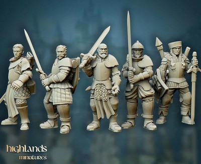 Demontierte Questing Knights 5 Modelle Highland Miniaturen verschiedene Maßstäbe