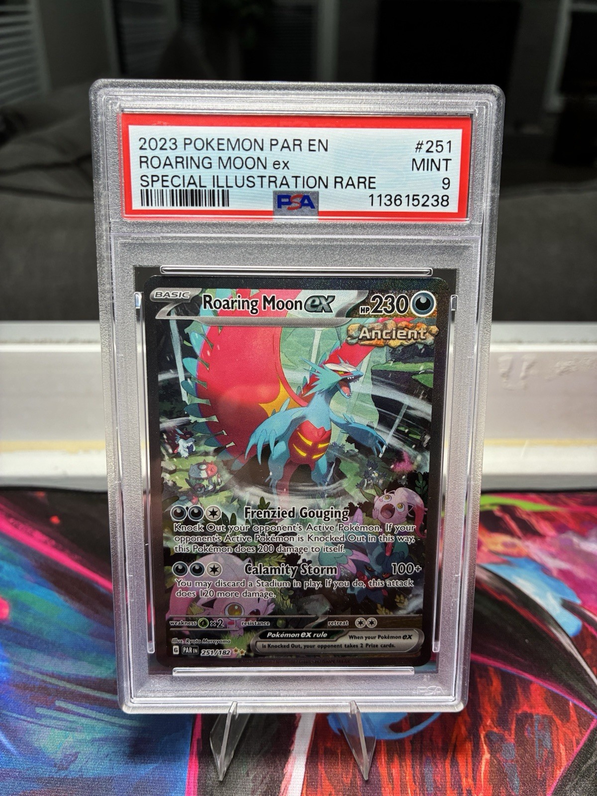 Pokémon TCG Roaring Moon EX Sir 251/182 Paradox Rift Card, PSA 9