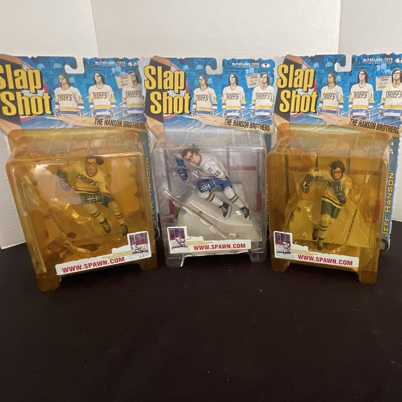 McFarlane Toys Slap Shot Hanson Brothers Exclusive 3-Pack Figures Unopened