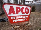 1956 Large  Anderson Pricher APCO  Porcelain Gas Oil Sign   Original Pole   Nice — photo 8