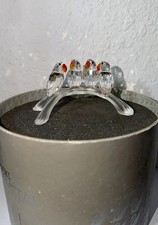 SWAROVSKI Austria , Silver Crystal Figur: Lovebirds, 4 Vögel auf Ast, 199123