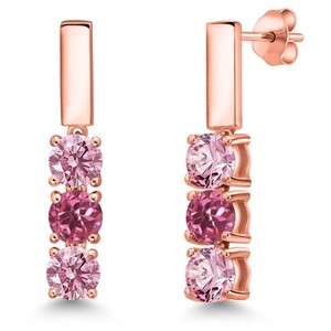 Authentic 1.52 Ct Pink Lab Grown Diamond Pink Tourmaline 18K Rose Gold Plated Silver