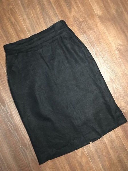 Women Max Mara Skirt Black Linen 38 / M / 46