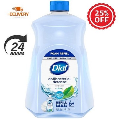 Dial Antibacterial Defense Foaming Hand Soap + Aloe, Spring Water Scent, 52 Fl O
