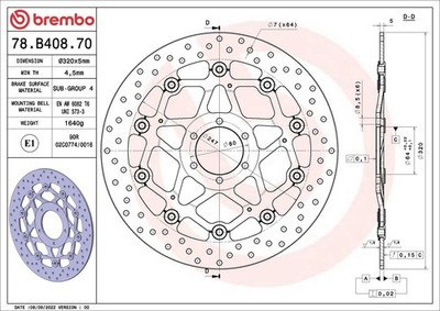 1x Bremsscheibe PRIME - Serie-Oro - Floating Disc BREMBO 78B40870 für BMW 650 ST