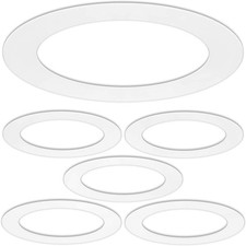 5 Pack Gloss White Goof Trim Ring for 6" Inch Recessed Can 5 Pack,