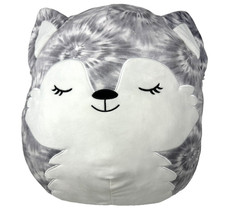 Squishmallow 18  HEIDI THE HUSKY Plush Tie-Dye Gray White Dog