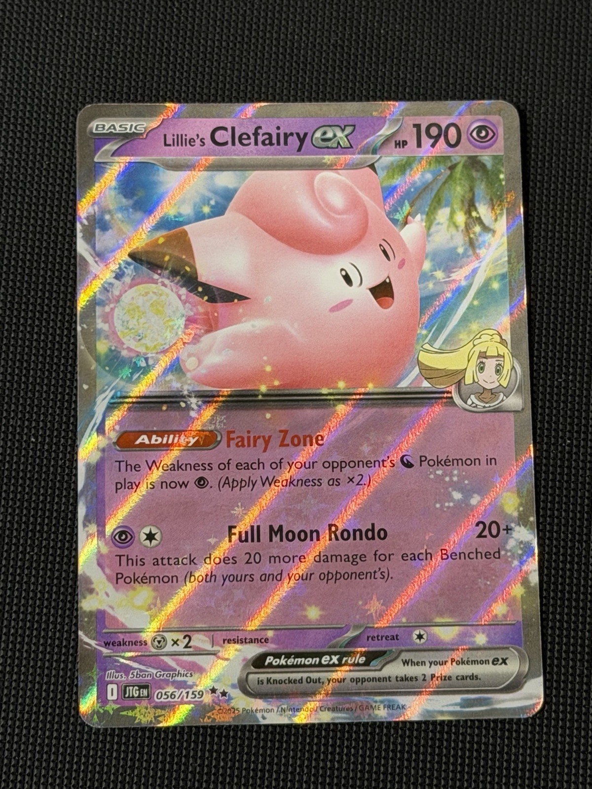 Lillie's Clefairy ex 056/159 Journey Together Holo Pokemon Card TCG Near Mint