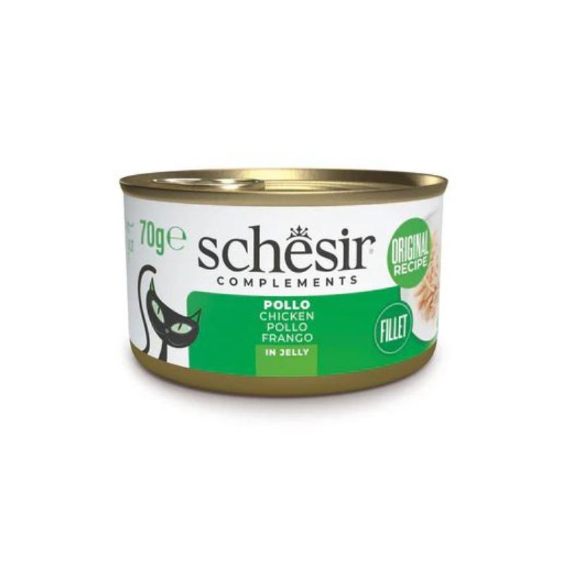 Schesir Cat Soft Adult filetti in gelatina alimento complementare lattina 70 gr Pollo - confezione da 6 pezzi - Cibo umido per gatti - 1° ORDINE? scegli tra BZR5 - BZR20 + 200 pt fedeltà - Immagine 3