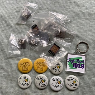 San Antonio Radio Pinback KZ100 SOB Q96 FM AM 101.9 Rock Texas Public Keychain
