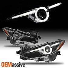 For 2014-2016 Mazda 3 Upgrade Led Halo Rim Projector Black Headlights Pair For 2014-2016 Mazda 3 Upgrade Led Halo Rim Projector Black Headlights Pair