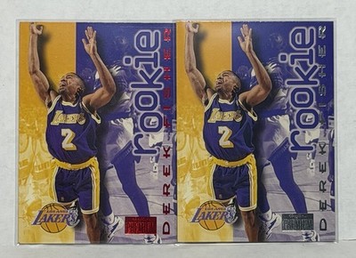 1996-97 SkyBox Derek Fisher #209 Rookie LA Lakers Premium Base & Rubies Set