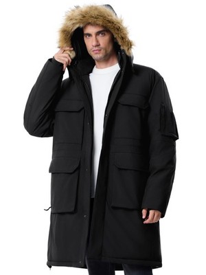 Men's Long Winter Coat Waterproof Heavyweight Hooded Parker Jacket for Men Hi...