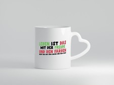 Leben | Freude | Farben | Lebensfreude | bunter Smiley - Herz Tasse Weiß