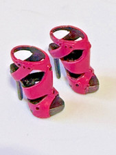 Barbie Basics Pink  Black Open Toe Strappy Heels Shoes