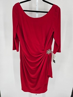 alex evenings 3/4 sleeve dress Alex Evenings Ruched Column Gown