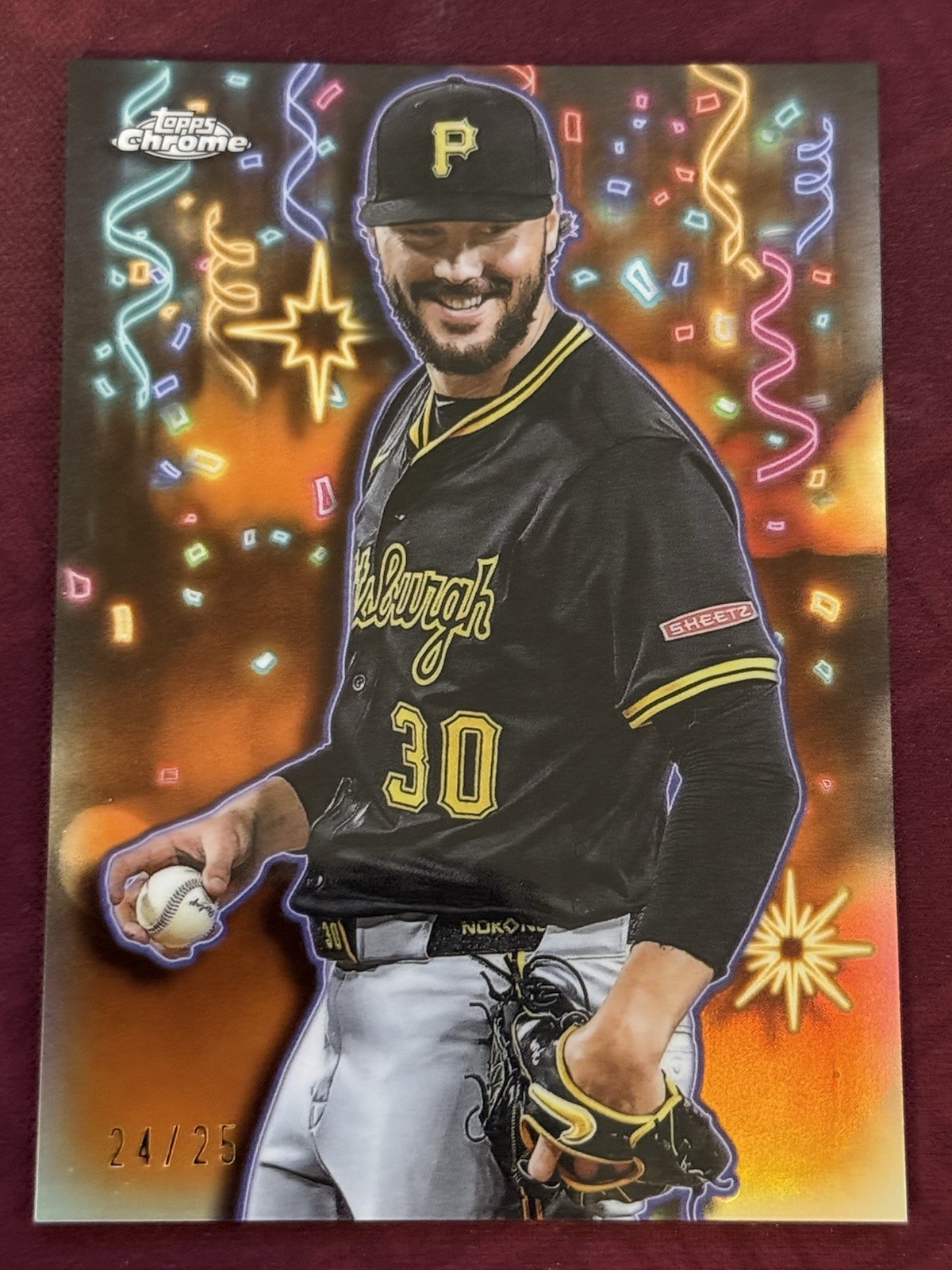 2025 Topps Chrome Update Celebracion Paul Skenes /25 Orange