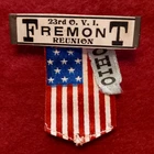 ORIGINAL CIVIL WAR GAR VETERAN 23RD O.V.I REUNION PIN RIBBON MEDAL FREMONT, OHIO