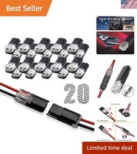 20pcs 2-Pin Double Wire Connectors with Locking Buckle, No Stripping, 300V