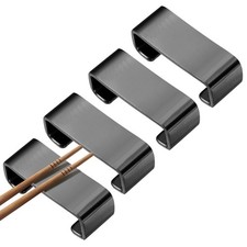 4pcs 304 Stainless Steel Flat Chopstick Rest Spoon Holder, Black