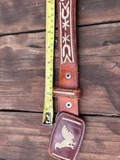Vintage Eembroidered Leather Belt