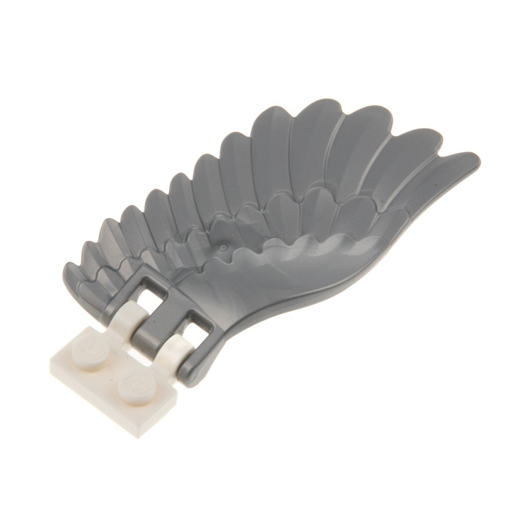 1X Lego Animal Wing Left 4X7 Flat Silver Plate White Feathers Harry Potter 20313