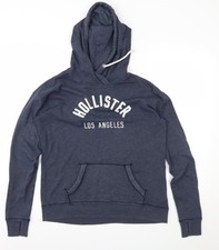 Womens UK M Regular Hollister Blue Pullover Hoodie
