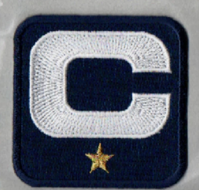 Drake Maye 1 Star PATRIOTS Navy CAPTAIN WHITE C-PATCH - Sew-on