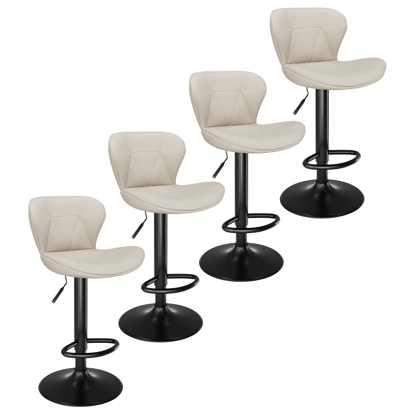 Bar Stools Set of 2/4 PU Leather Bar Stools Adjustable Swivel Kitchen stools