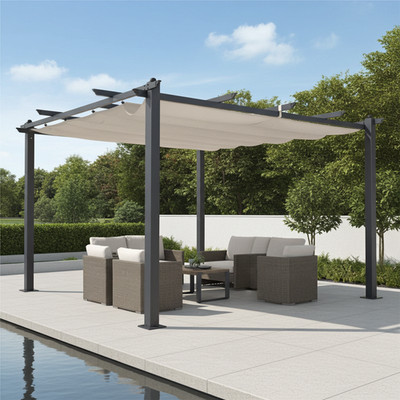 Pavillon Pergola Sonnenschutz Terrasse Garten Faltdach Gartenpavillion Luxor 3x4