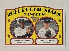 ESTEVAN FLORIAL CLARKE SCHMIDT RC 2021 Topps Heritage #158 Yankees Rookie Stars