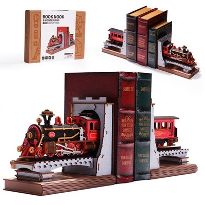 Rolife 3D Holzpuzzle Vintage Train Bücherecke zum Selberbauen Bausatz Dekoration
