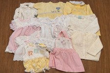 Vintage Baby Girl Toddler Clothing 10 Piece Lot Newborn - 6T Dresses Bubbles