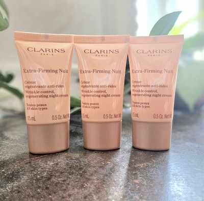 (3) Clarins Extra-Firming Wrinkle Control Night Creams 45ml /1.5 oz Ttl SEALED!