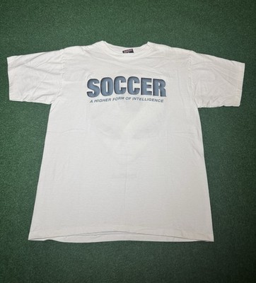 Soccer Vintage Alien T Shirt 90s Higher Form Of Intelligence L World Cup Shirt
