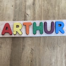 Maple Landmark Wooden Name Puzzle Arthur Alphabet Colorful Letters