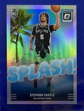 2024 Panini Optic NBA Stephon Castle RC Splash Holo San Antonio Spurs #14 Rookie