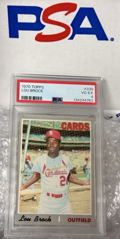 1970 Topps Lou Brock Vintage Baseball Card #330 HOF-PSA 4 VG-EX-RECENTLY GRADED