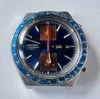 SEIKO 6138-8020 Automatic Chronograph Watch Vintage Mens KAKUME Blue Dial 17 J