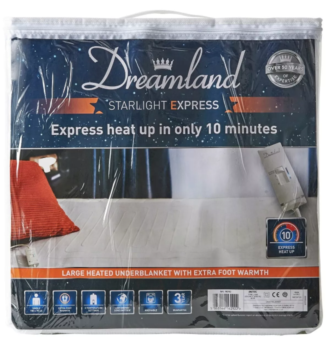 Dreamland 16292 Starlight Express Single Electric Underblanket 150