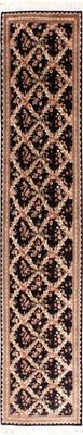 Savonnerie Wool Runner 2'6 x 12 Floral Hallway Rug | Rug #13899