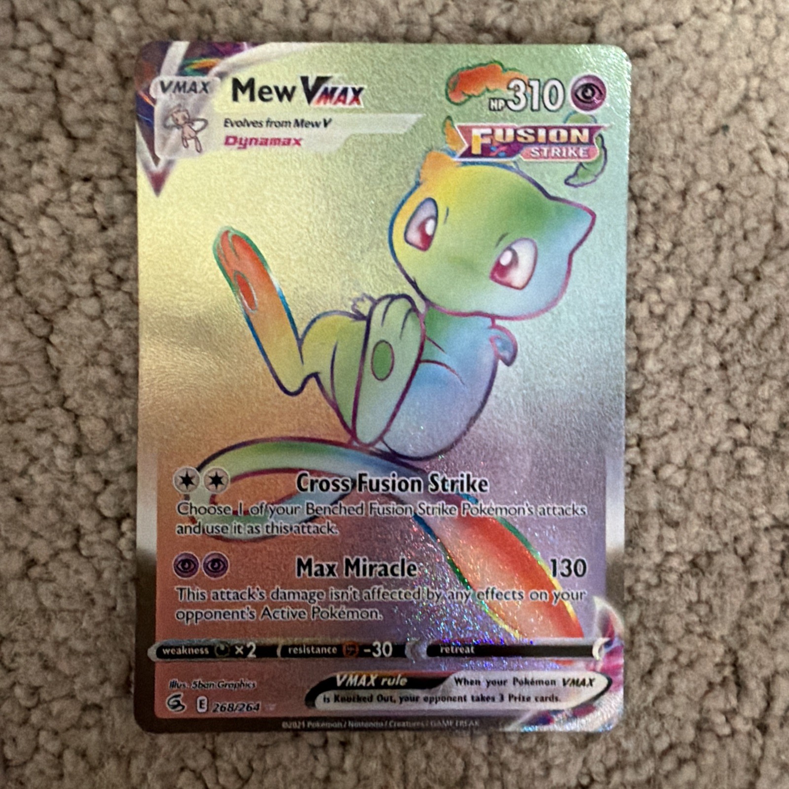 Mew VMAX (Secret) 268/264 Swsh08: Fusion Strike Holo