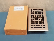 Signature Hardware 435436 Baer Steel Floor Register - 4" x 8" - Brushed Nickel