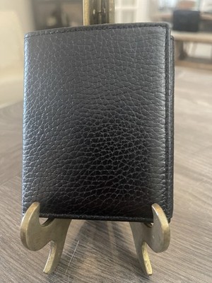 Vintage Mark Cross Italian Black Tumbled Leather Trifold Men s Wallet NWOT