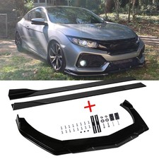 For Honda Civic Si Hatchback Front Bumper Lip Spoiler Splitter Kit Side Skirts