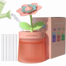 260ml Auto Shut Off Desk Humidifier with Flower Cool Mist Night Light