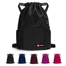 ZOORON Waterproof Drawstring Gym Backpack Bag for Men  Women, Sport Gym Sack...