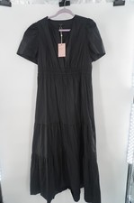 Quince 100% Organic Cotton Poplin Tiered Maxi Dress Black Size X-Large NWT