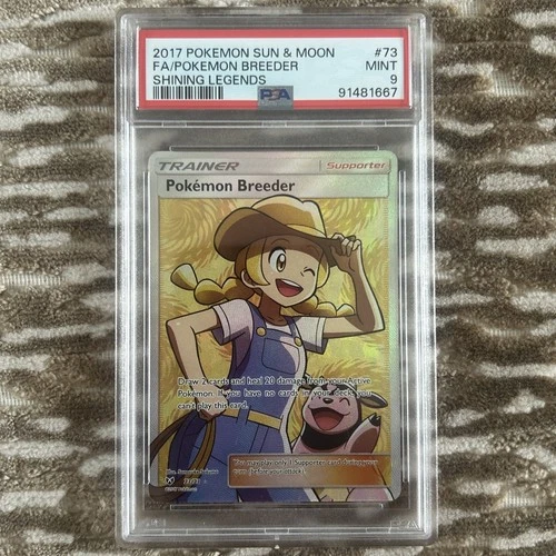 PSA 9 2017 Pokémon Sun & Moon Shining Legends Pokemon Breeder #73 PSA 9
