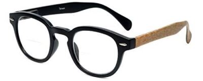 Calabria 4376CB Vintage Bi-Focal Reading Glasses w/Matching Case in Wood +4
